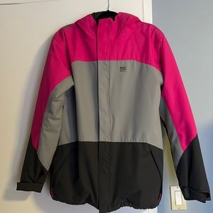 DC Womens Snow Jacket 5000mm Waterproof Pink and Grey